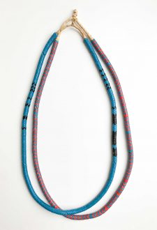 Snake Bead Necklaces – Blue Red – Set of 2